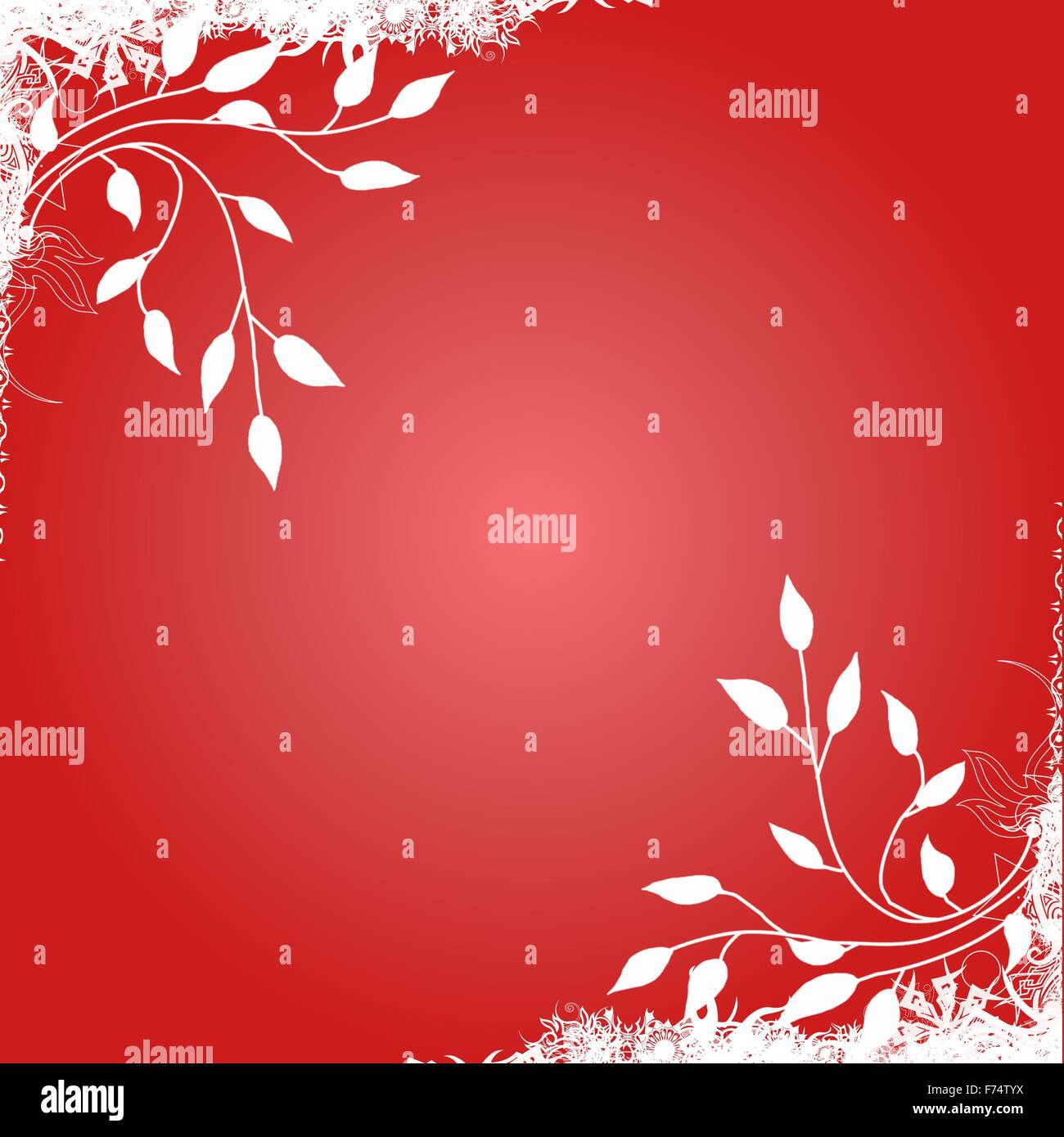 RED WHITE FLORAL BACKGROUND Stock Photo