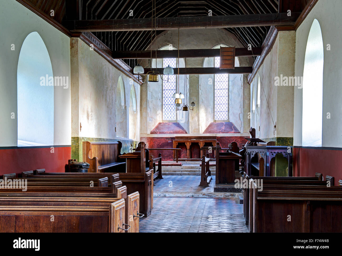 Interior of St Mary's Church, Luddenham, Near Faversham, Kent, England UK Stock Photo