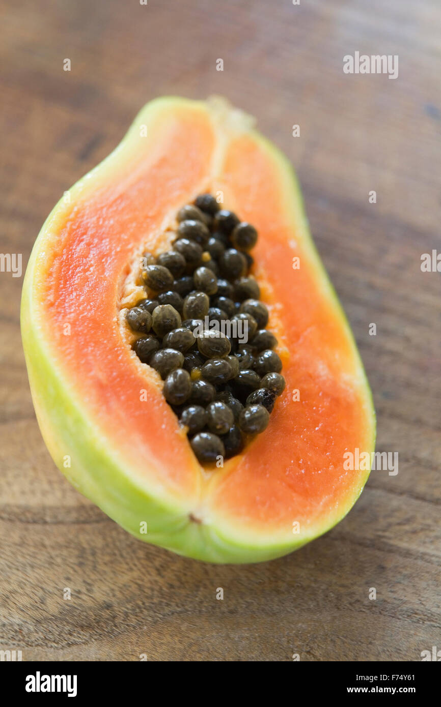 Halved papaya Stock Photo