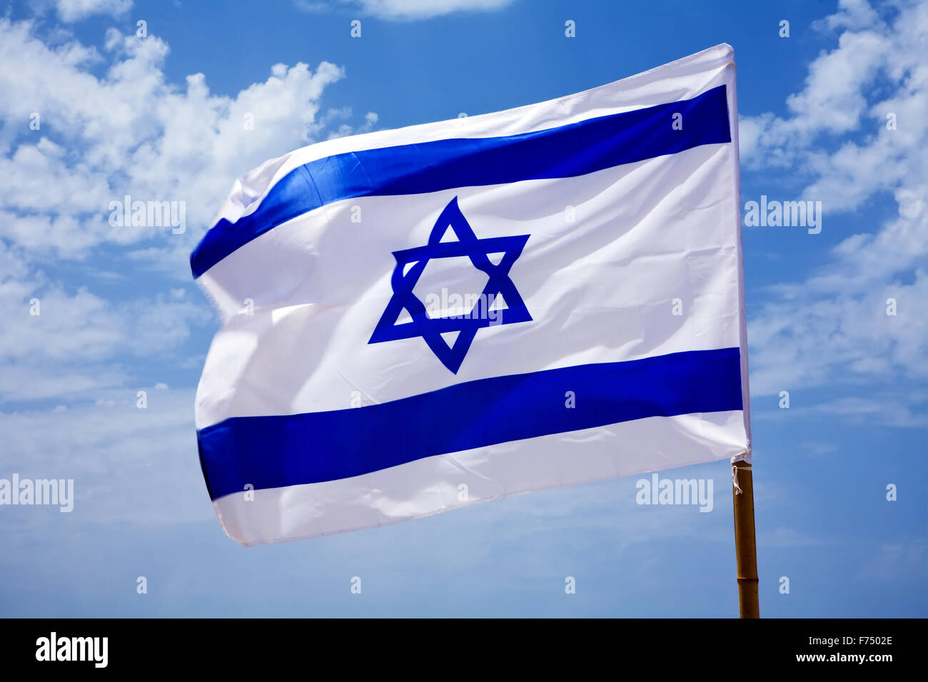 National flag of Israel Stock Photo