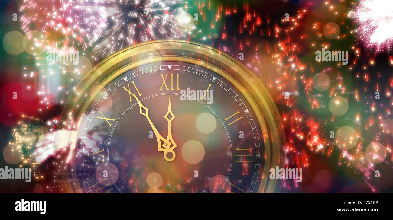 Composite image of large clock Stock Photo