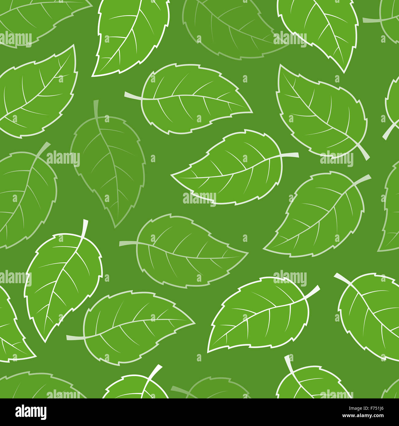 Seamless green leaves pattern background Stock Photo - Alamy