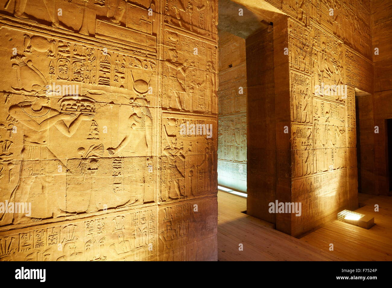 Egypt - Phile Island, The Temple of Isis, detail, UNESCO Stock Photo