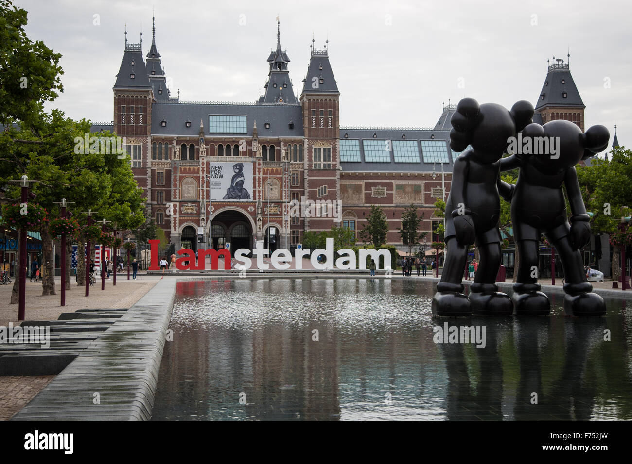 Rijksmuseum museum with I'am Amsterdam sign in Amsterdam Holland Stock Photo