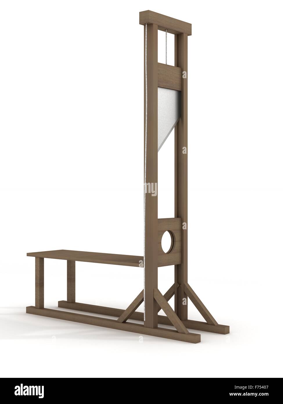 Guillotine on a white background. 3D image. Stock Photo