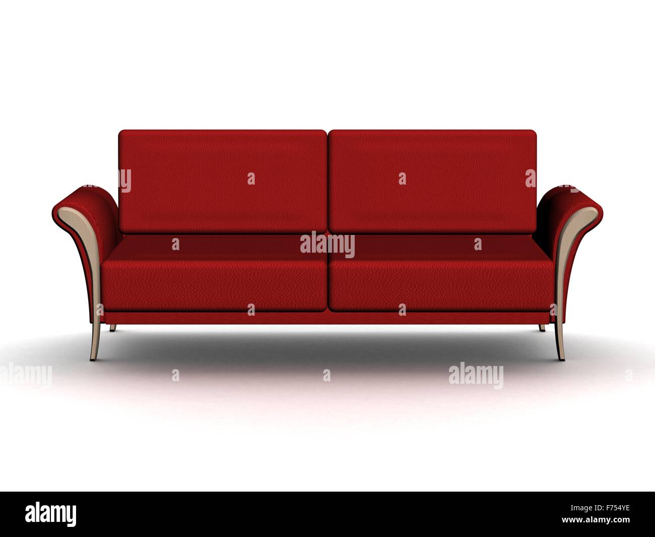 Red leather sofa. An interior. 3D image Stock Photo Alamy
