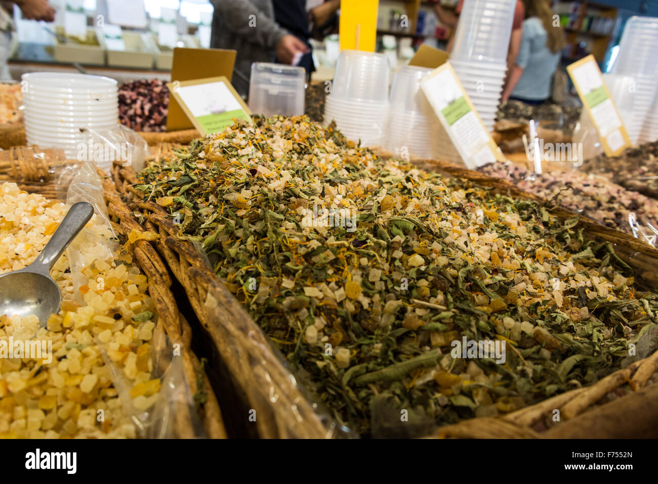Herbs and spices at Derech Hatavlinim Stock Photo