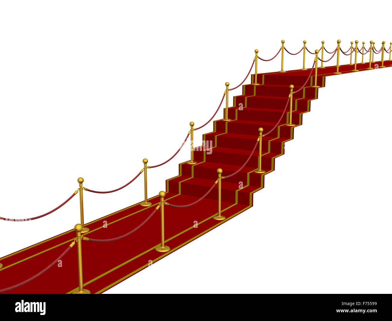 Red carpet path on a ladder. 3D image Stock Photo Alamy