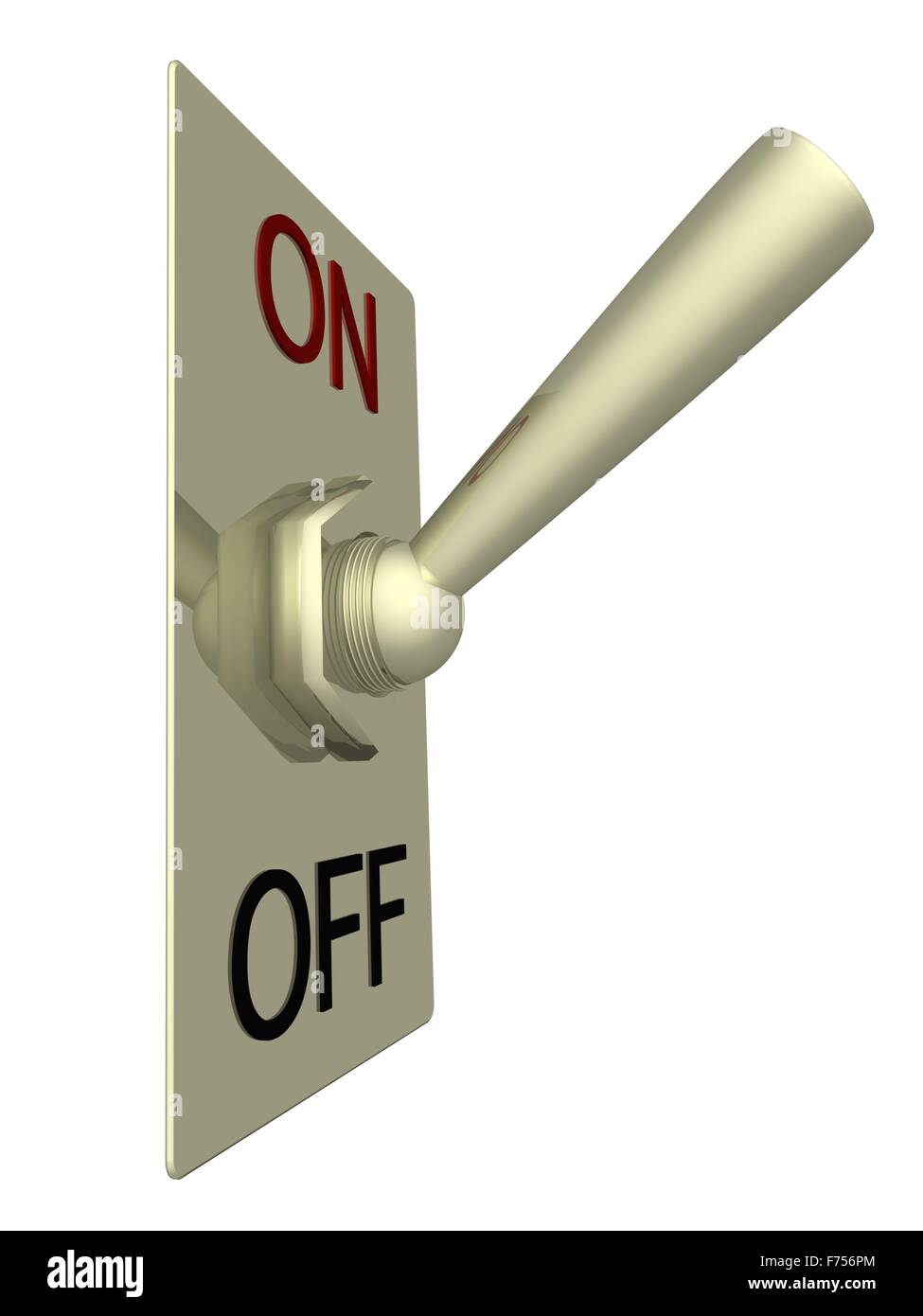 The electric switch on a white background. 3D image. Stock Photo