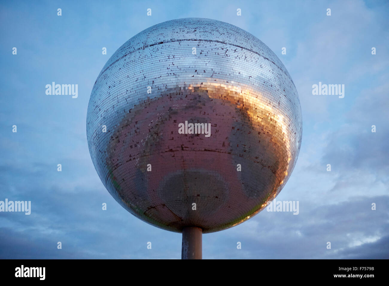 Blackpool A disco ball (also known as a mirror ball or glitter ball) UK