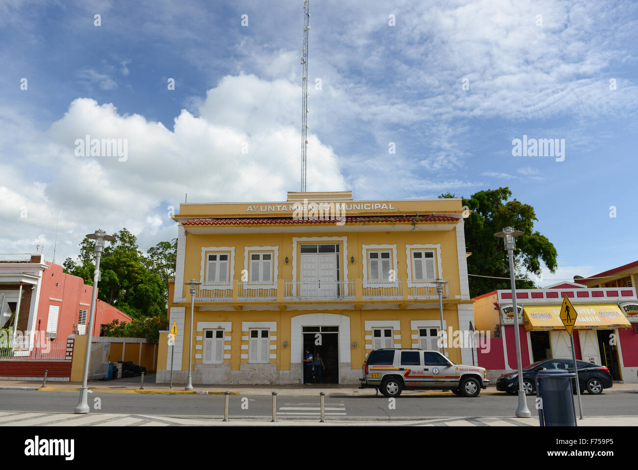 Alcadia (City Hall) of Guayanilla, Puerto Rico. USA territory. Caribbean Island. Stock Photo