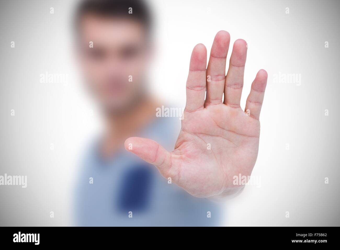 Serious man warning sign hi-res stock photography and images - Alamy