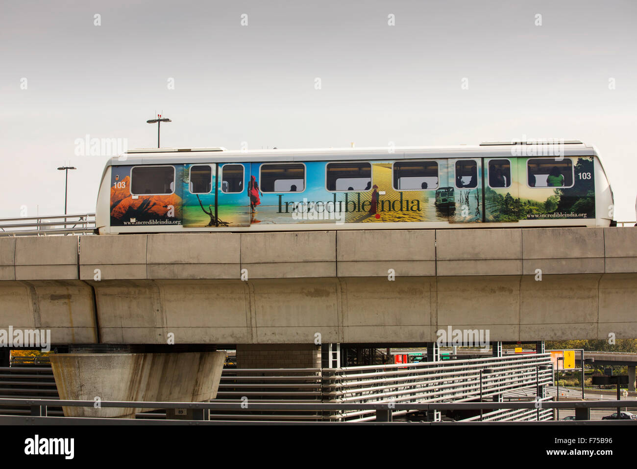 An air train servicing JFK airport in New York, USA Stock Photo Alamy