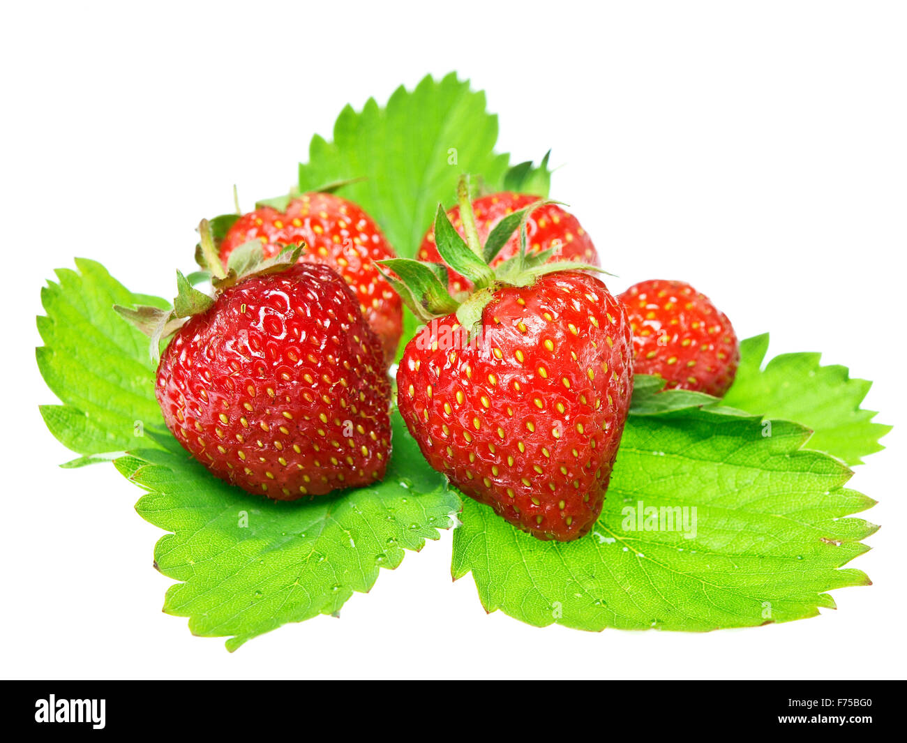 Fresh and tasty strawberries isolated on white background Stock Photo ...