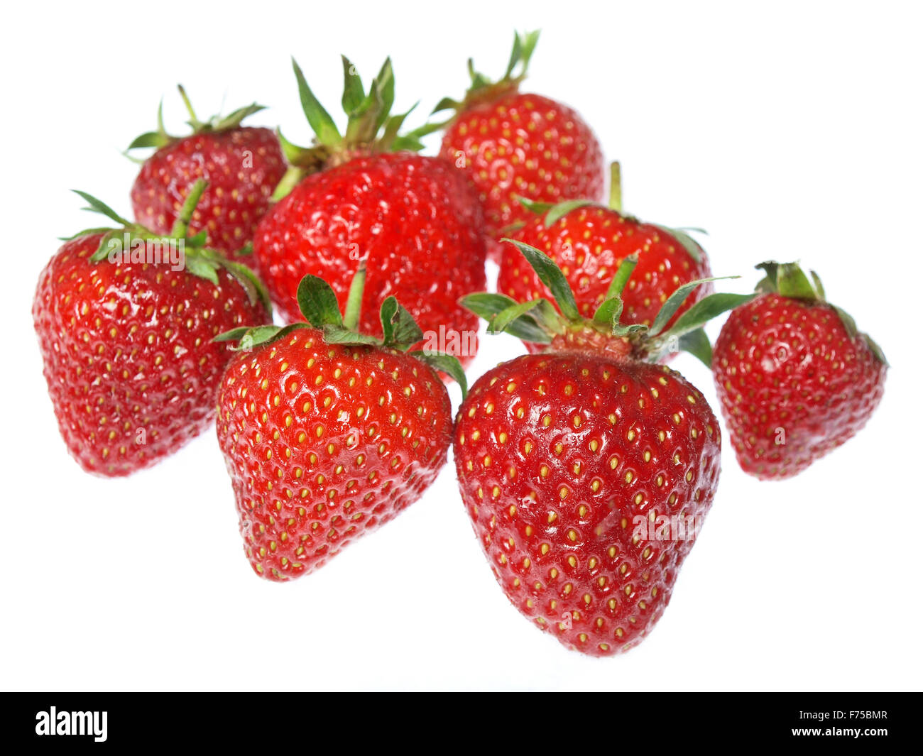 Fresh and tasty strawberries isolated on white background Stock Photo ...