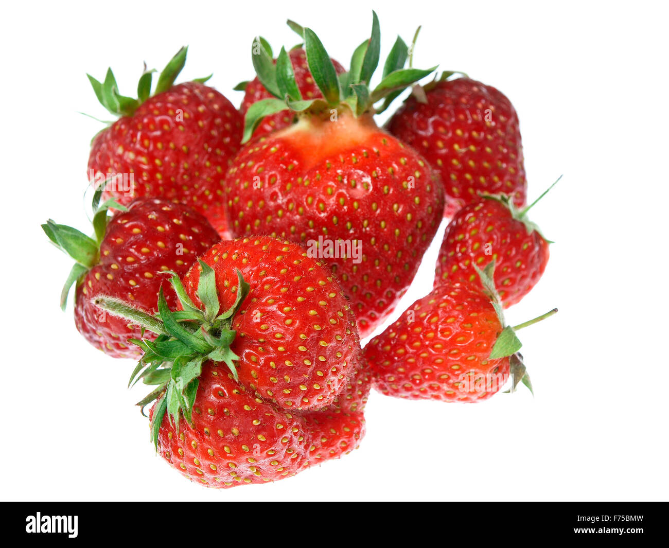 Fresh and tasty strawberries isolated on white background Stock Photo ...