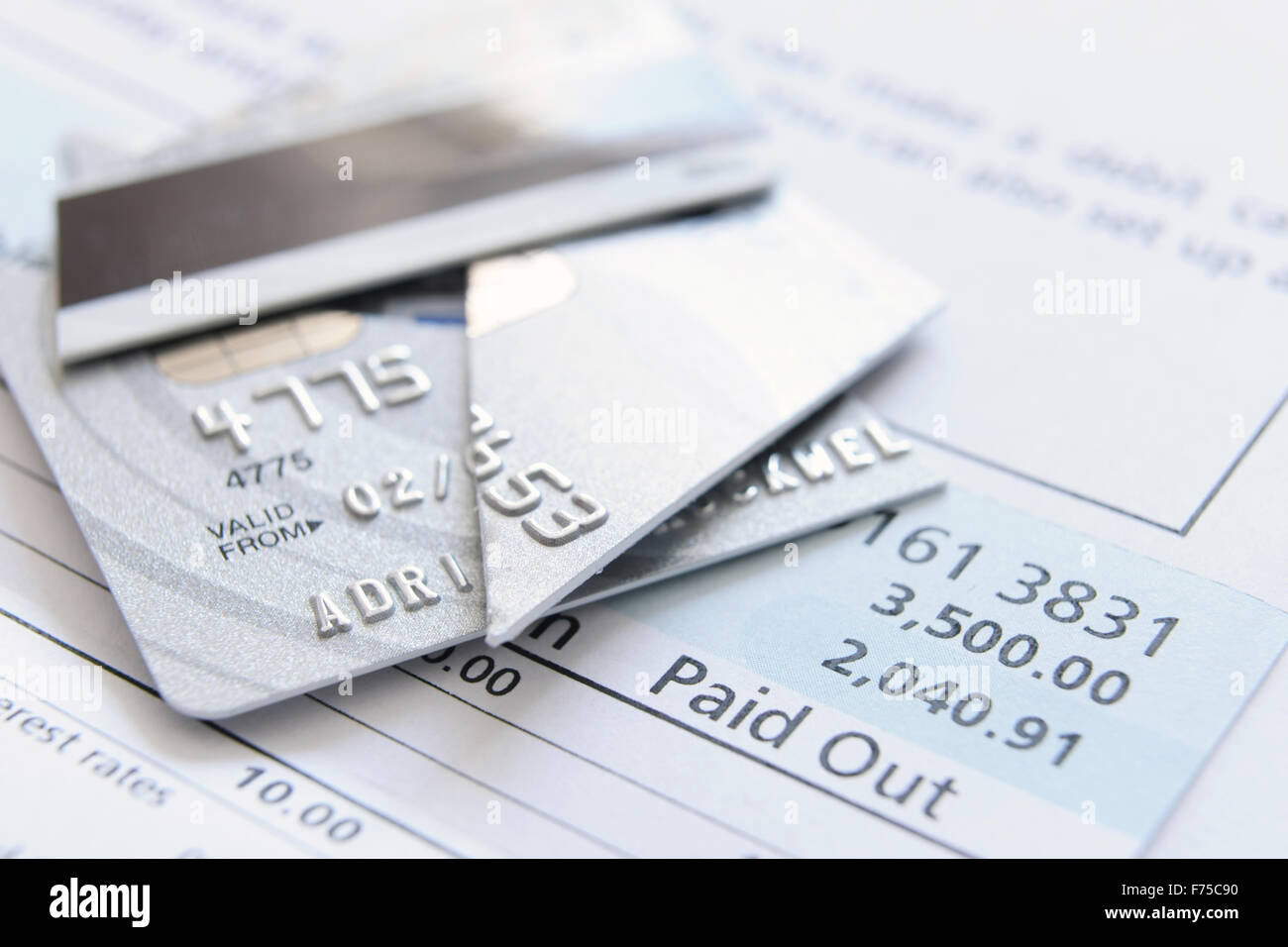 cut up credit card Stock Photo Alamy