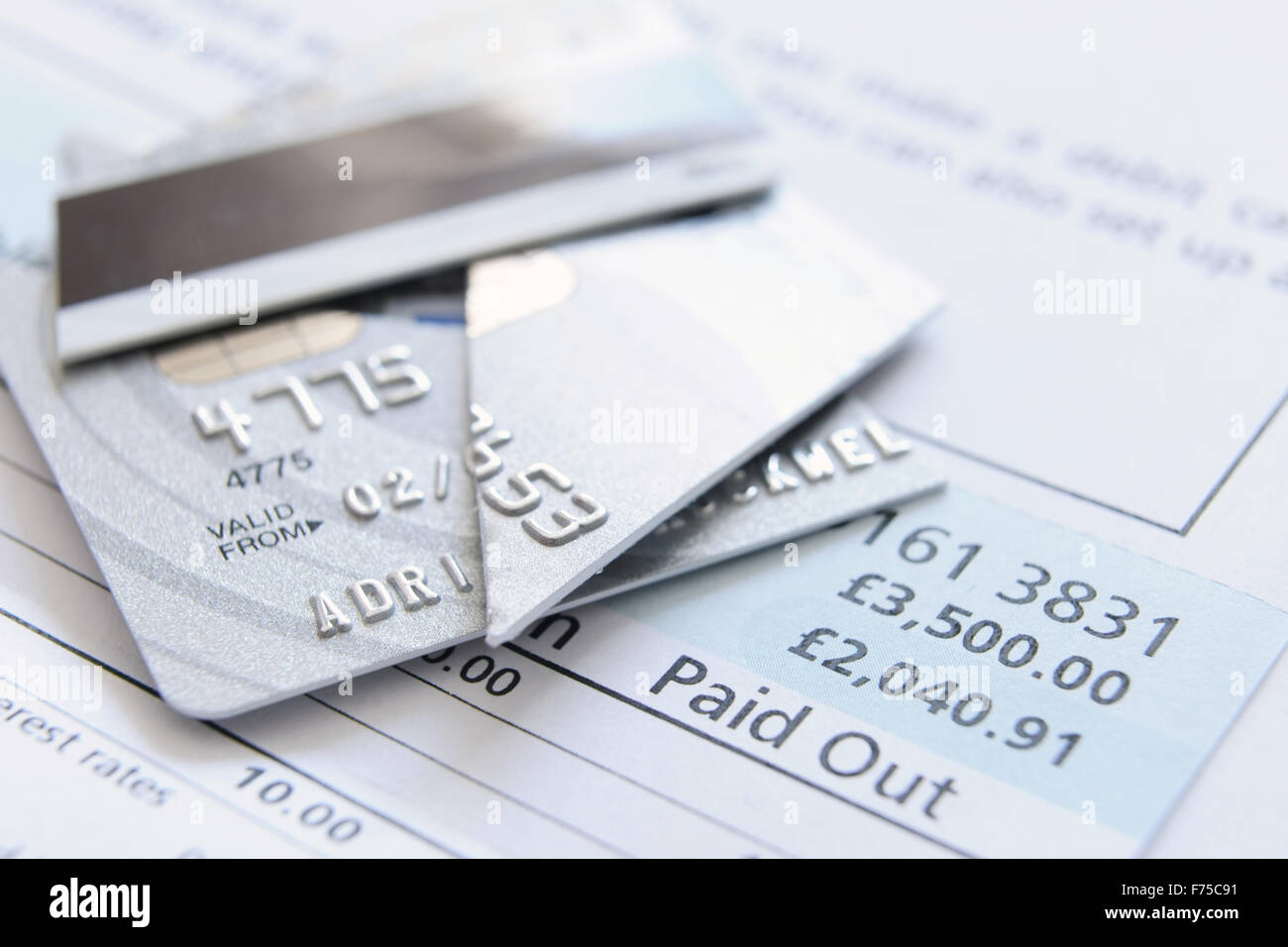 cut up credit card Stock Photo Alamy