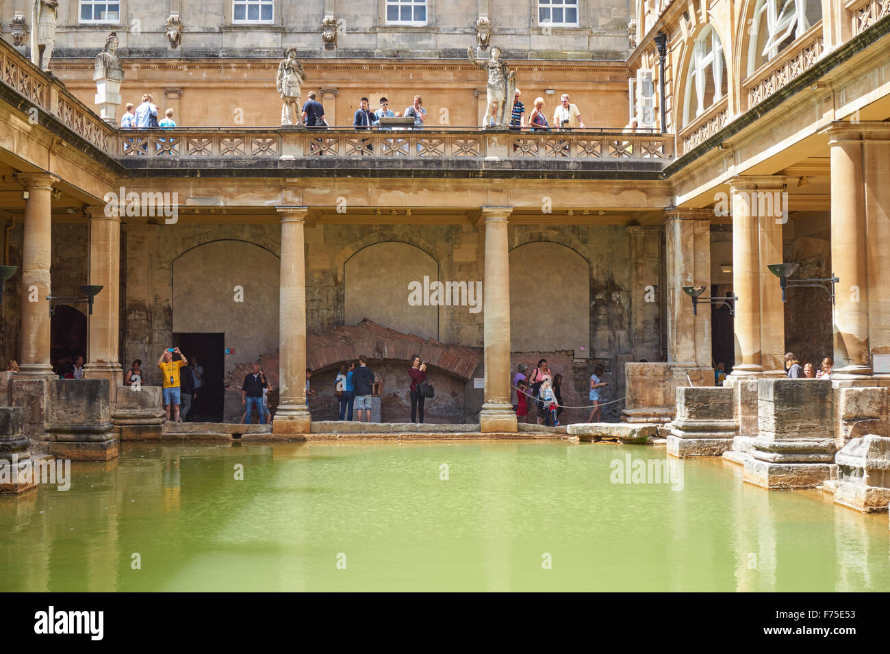 The Great Bath at the Roman Baths in Bath, Somerset England United