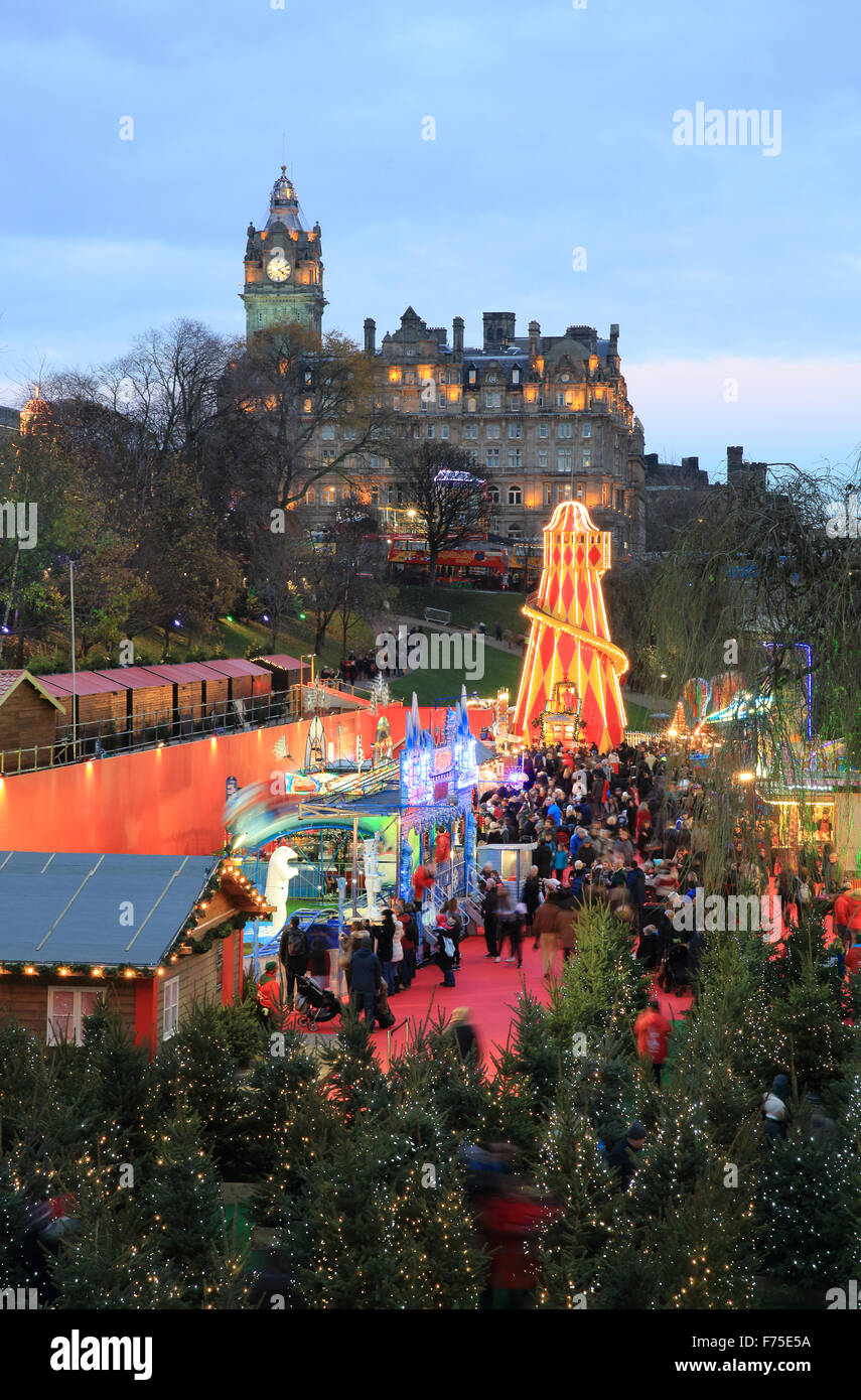 The beautiful Edinburgh German Christmas market in East Princes Street