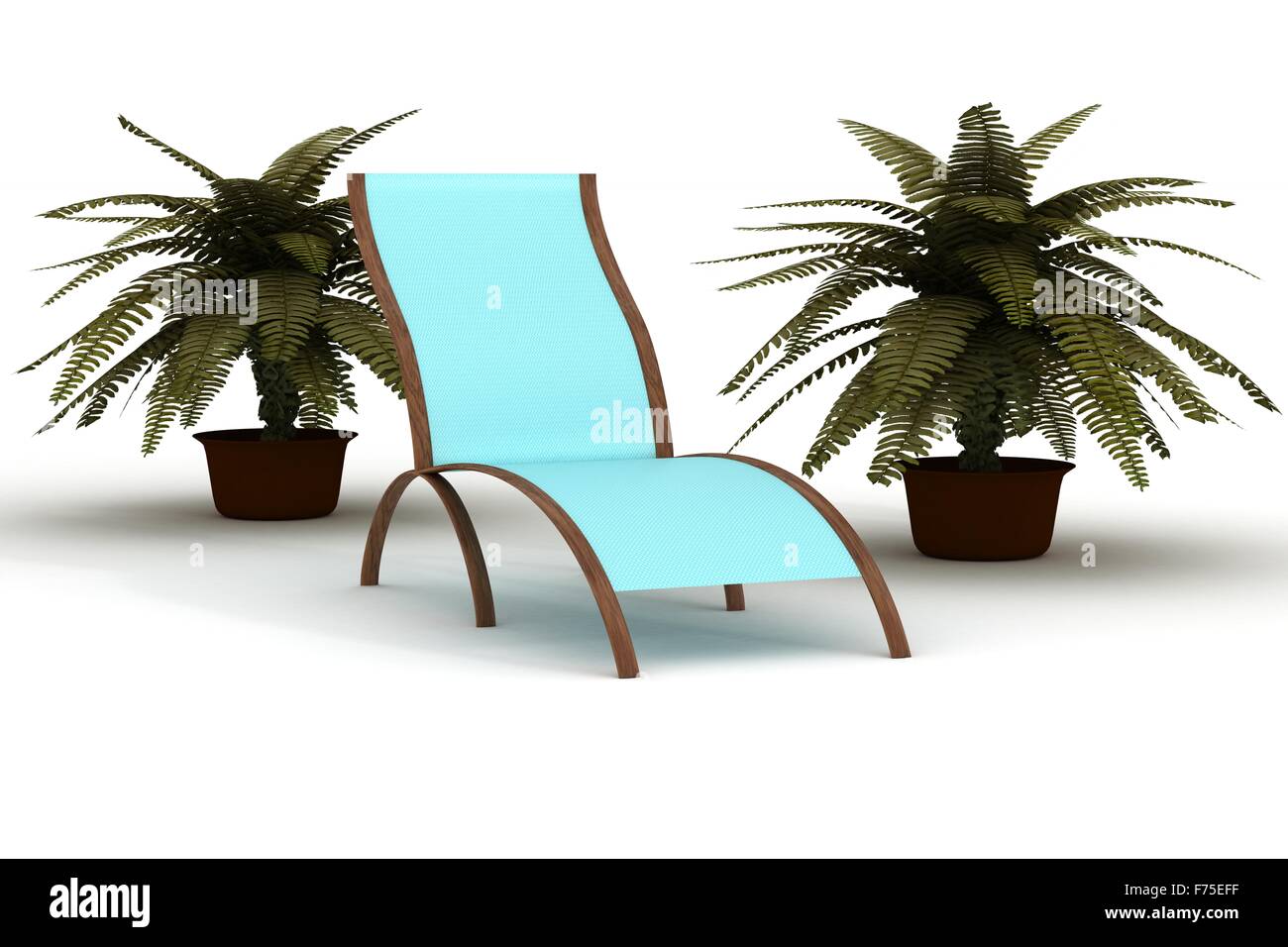 Deckchair on a white background. 3D image Stock Photo - Alamy
