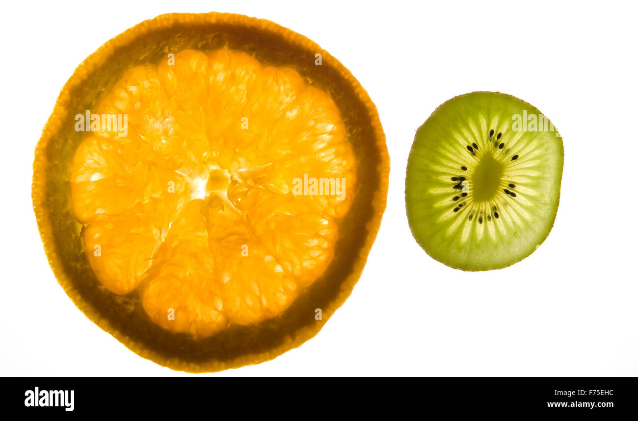 Orange and kiwi Stock Photo