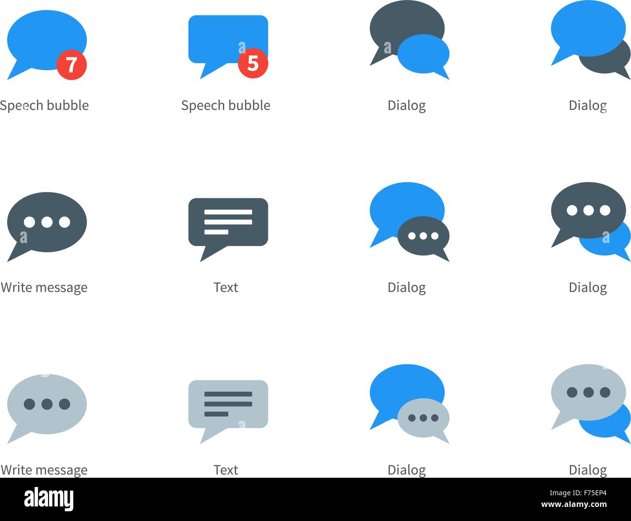 Speech bubble icons on white background Stock Vector Image & Art - Alamy