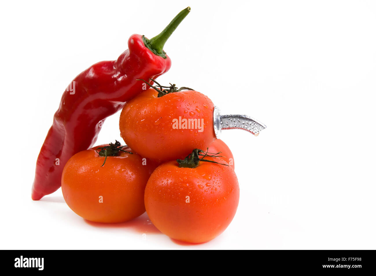 Hot tomato jucie distributor Stock Photo