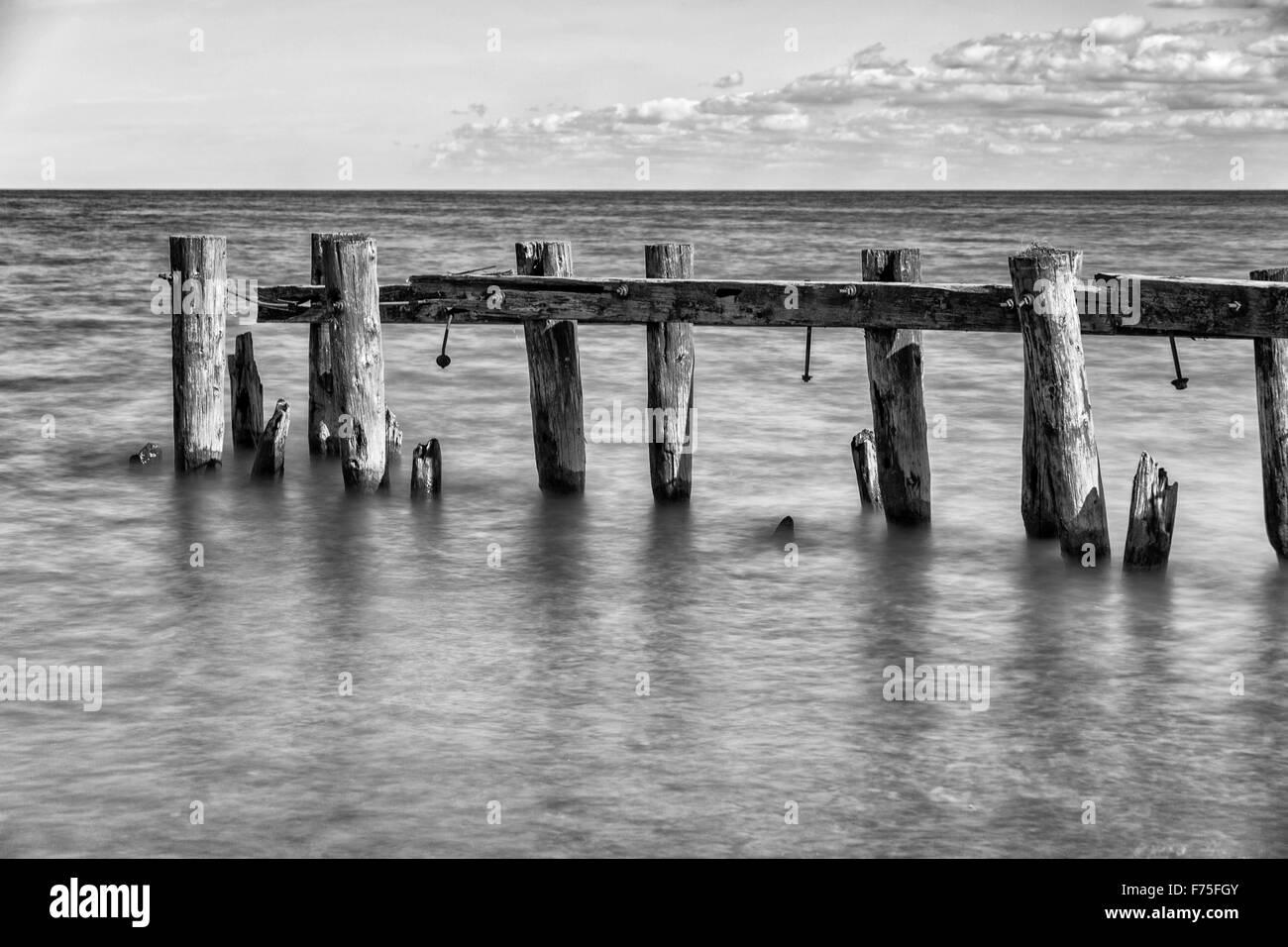 Ontario Canada. Remains of old ferry dock. Stock Photo