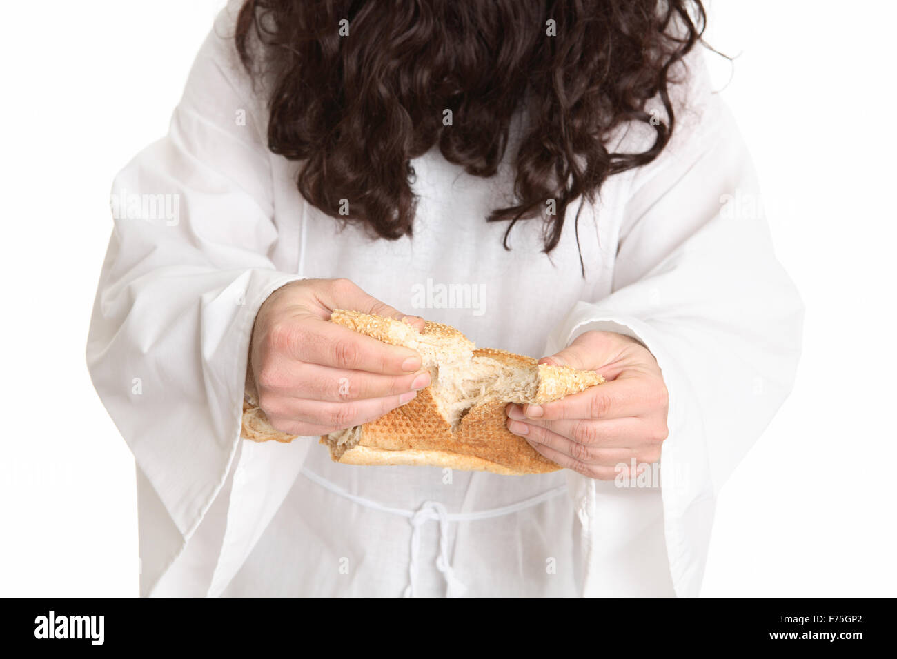 Jesus gave thanks and broke the bread Stock Photo Alamy