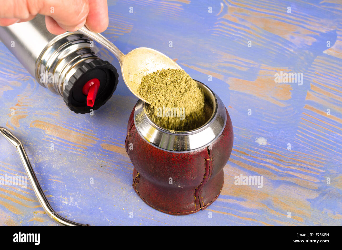 Getting ready to prepare a traditional mate brew Stock Photo Alamy