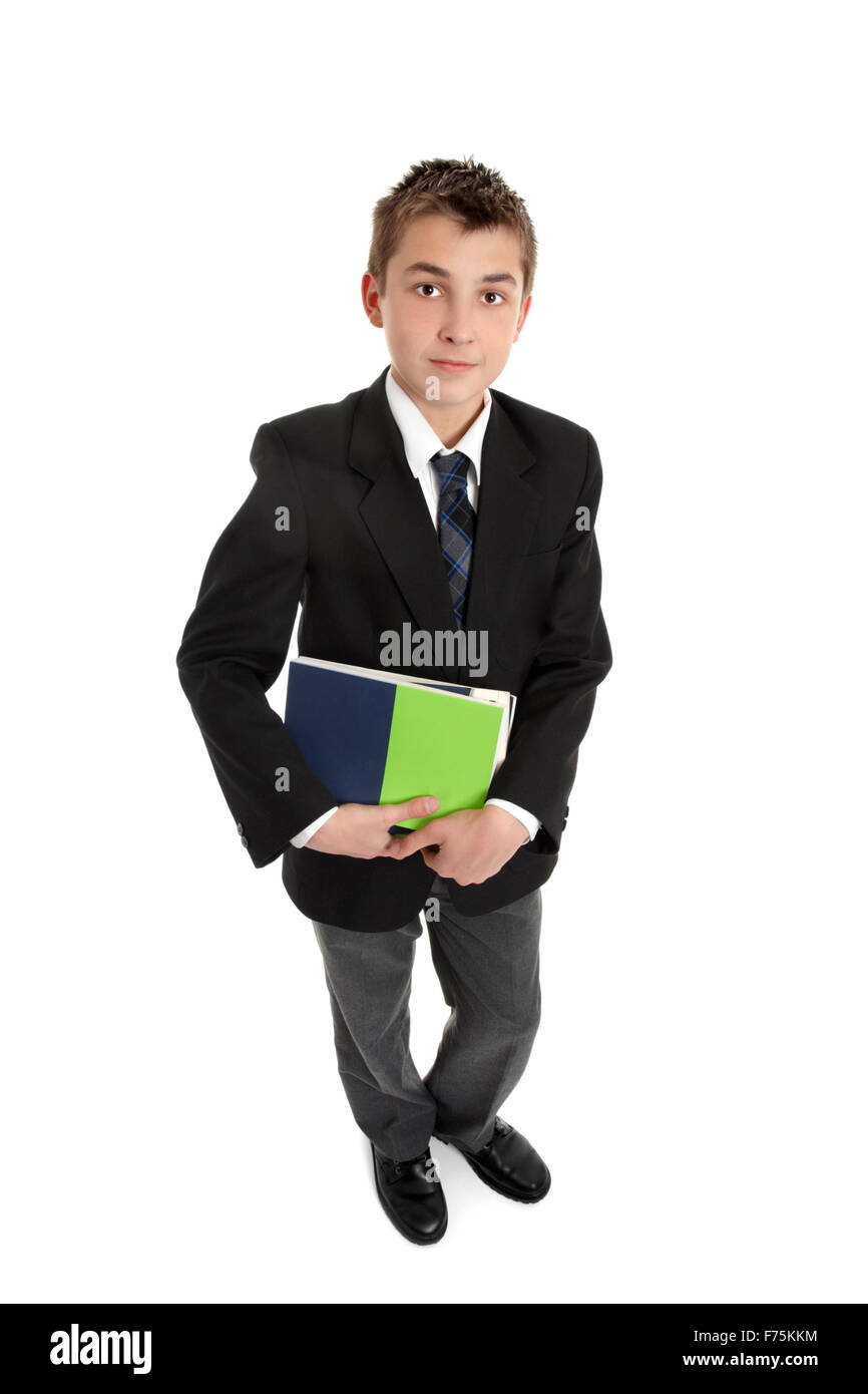 Secondary student carrying text books Stock Photo