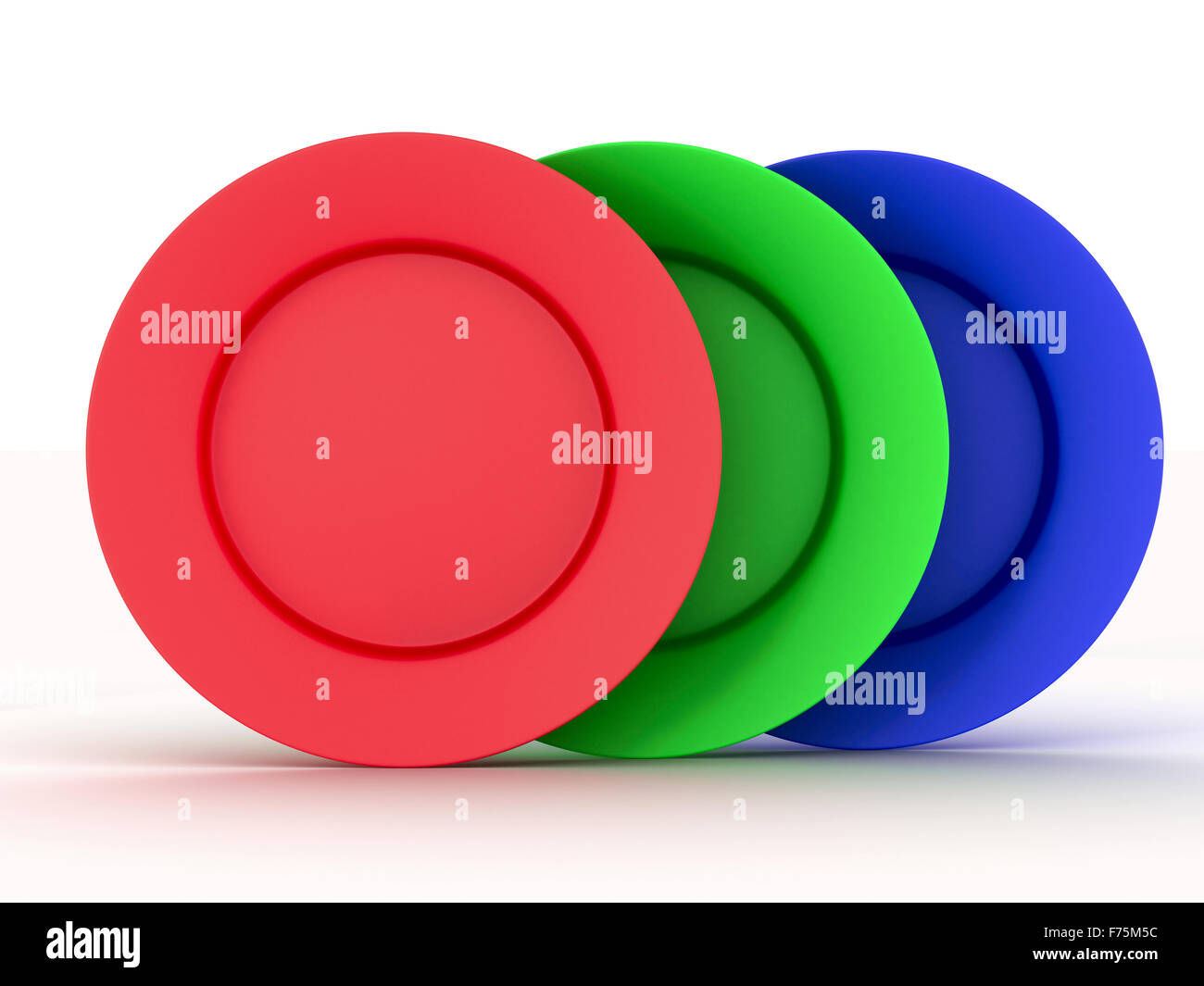 Set of plates in colours of a RGB. 3D image Stock Photo Alamy
