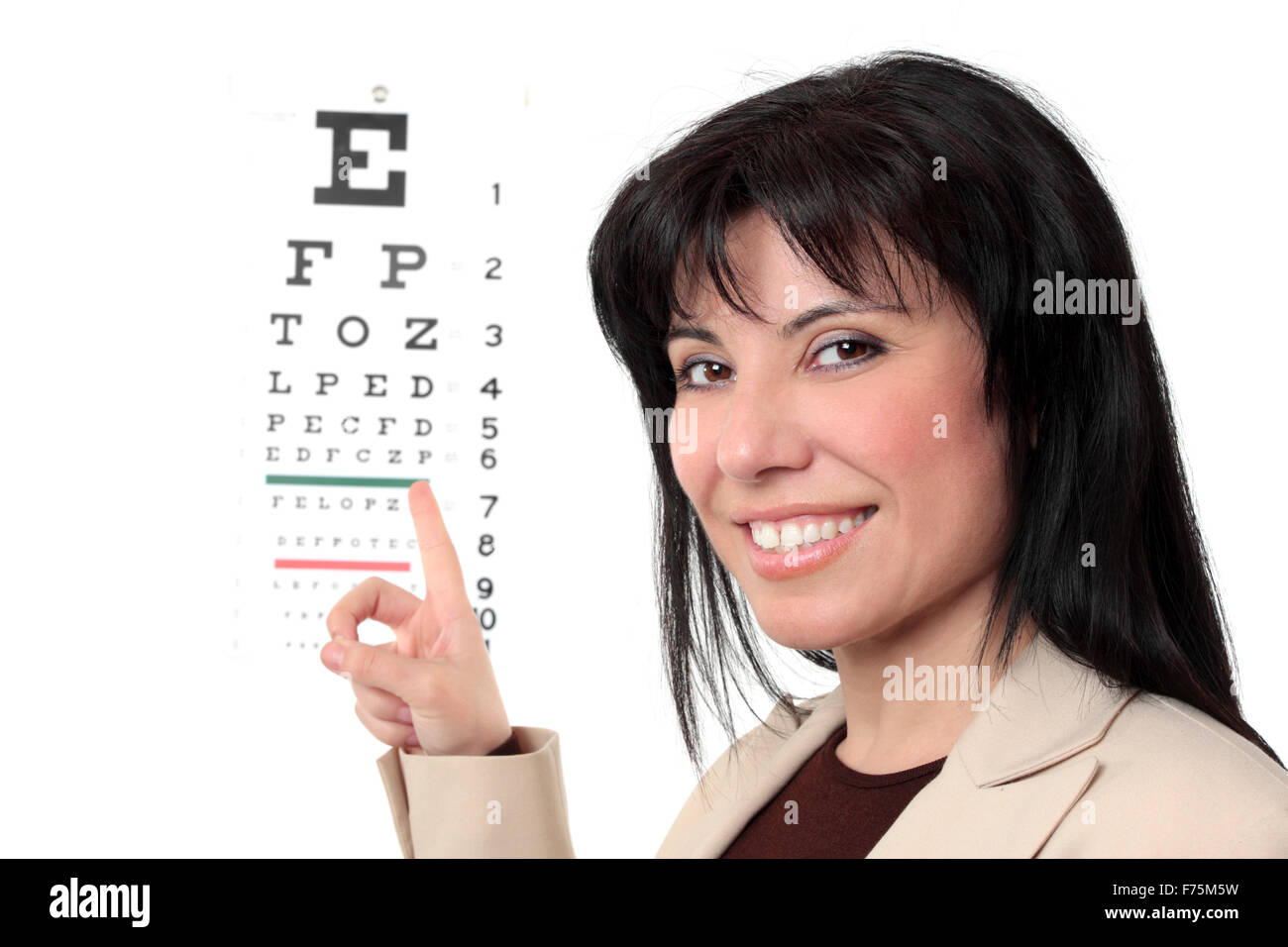 Optometrist with eye chart Stock Photo Alamy
