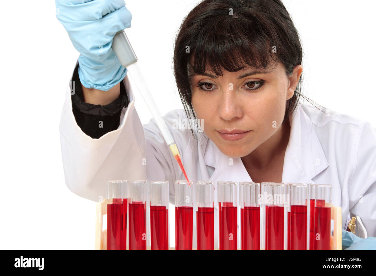 Obtaining sample from test tube Stock Photo Alamy