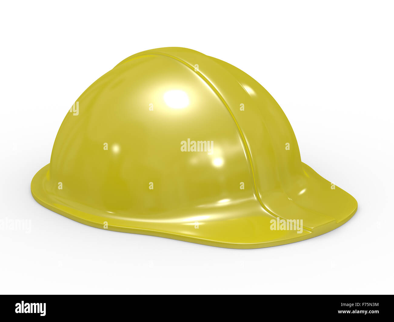 yellow helmet on white background. Isolated 3D image Stock Photo - Alamy