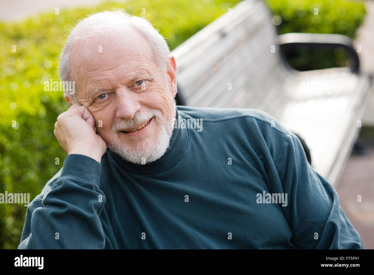 Elderly Man in Park Stock Photo - Alamy