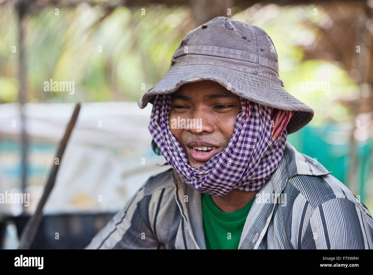 Young Khmer with a krama scarf, Siem Reap, Cambodia Stock Photo - Alamy