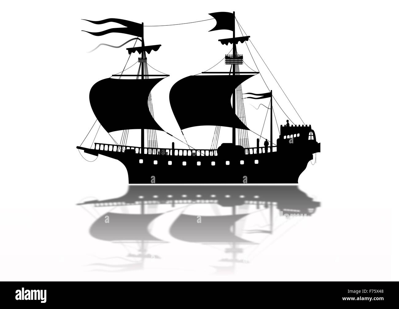 Tudor Warship Stock Photo