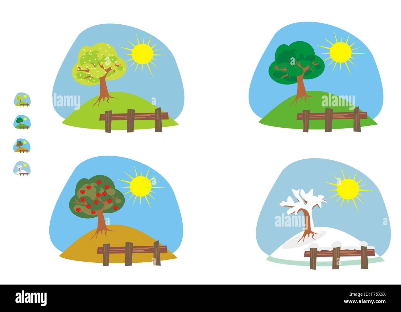 4 seasons icons hi-res stock photography and images - Alamy