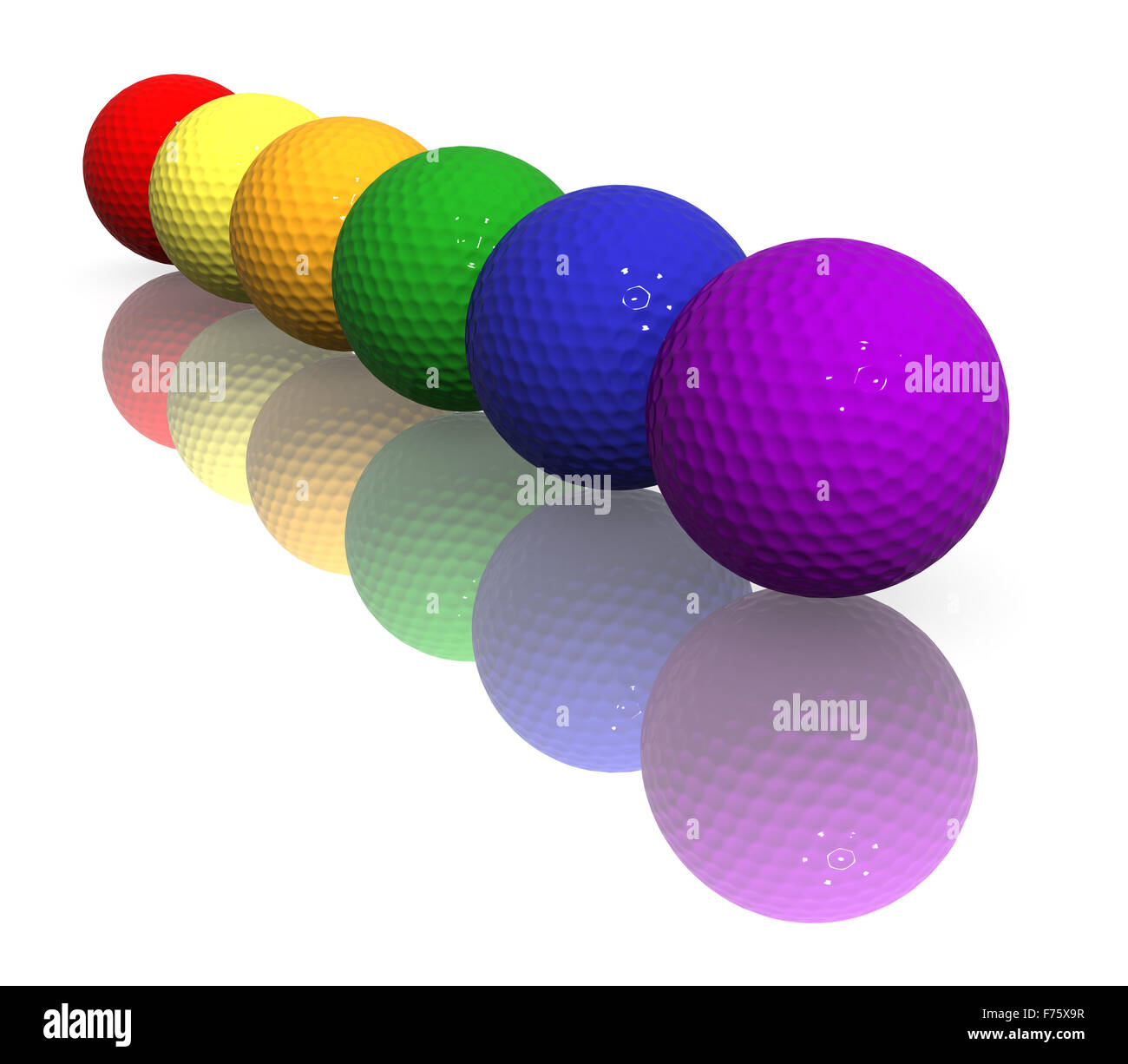 Colors Golf Balls Stock Photo Alamy