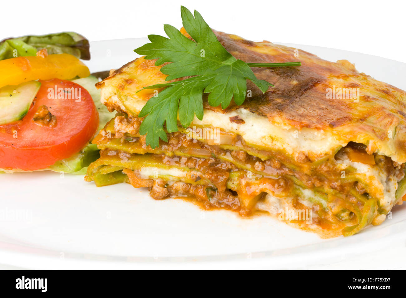 homemade lasagna on a plate Stock Photo Alamy