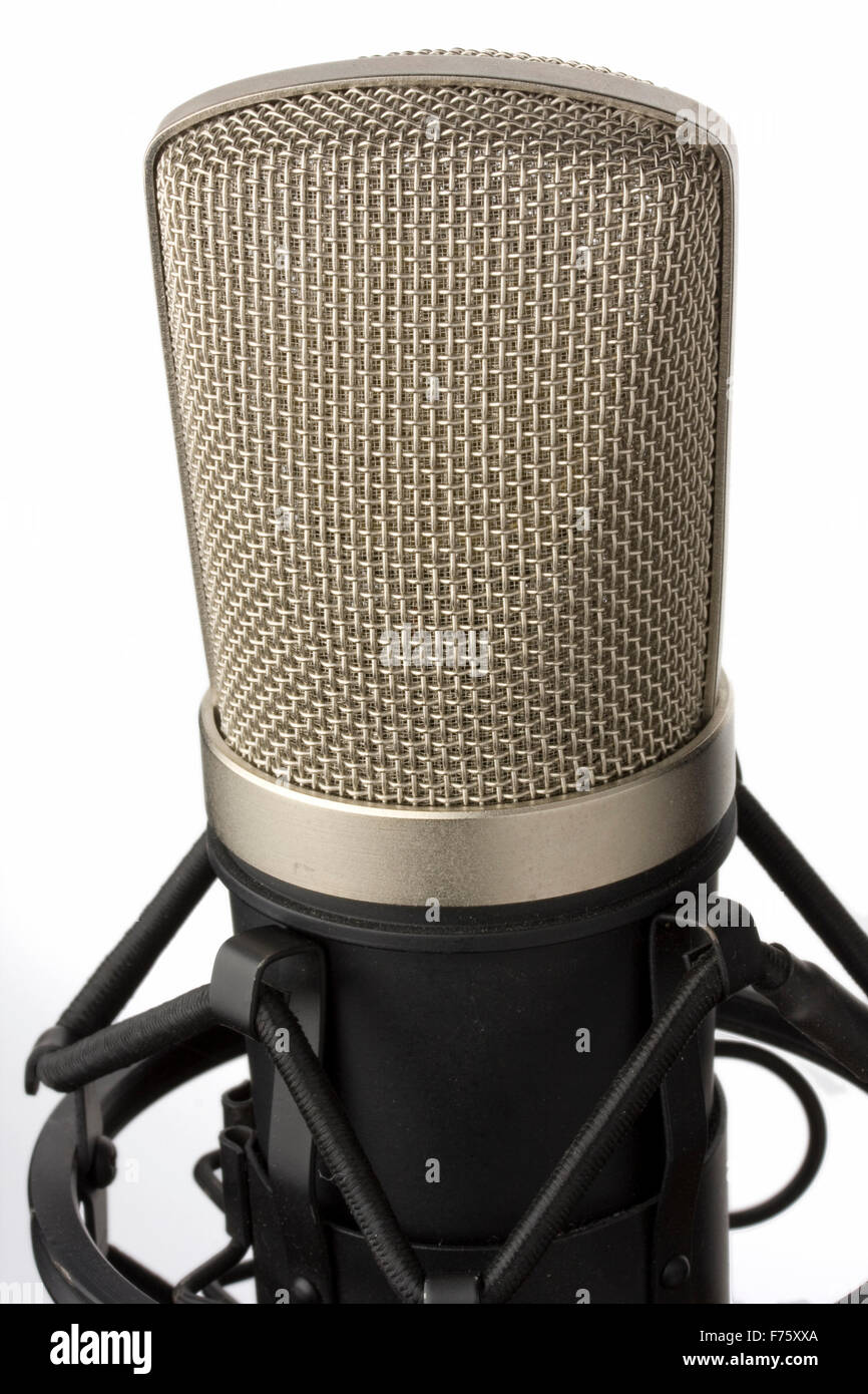 studio microphone on a stand Stock Photo Alamy