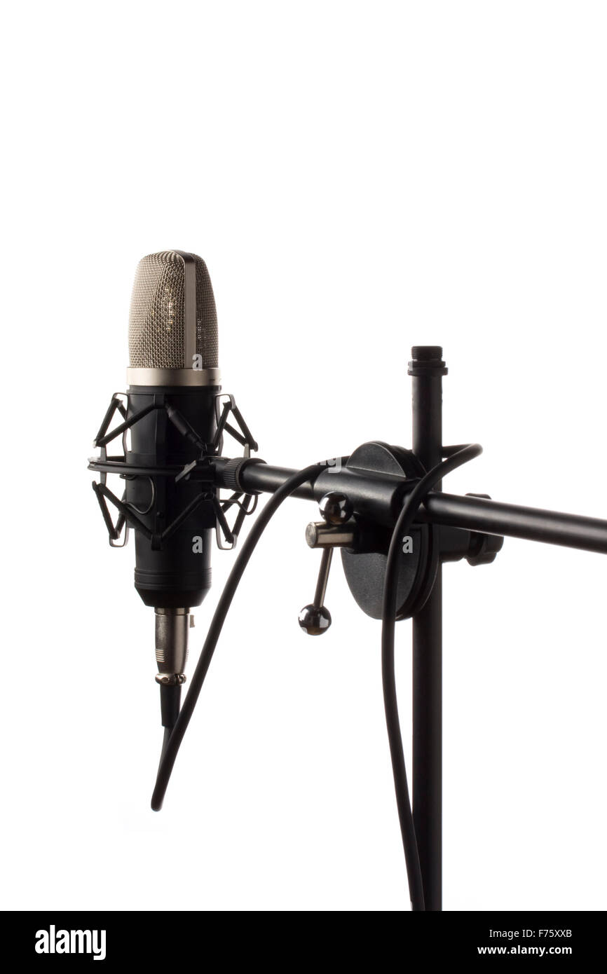 studio microphone on a stand Stock Photo Alamy