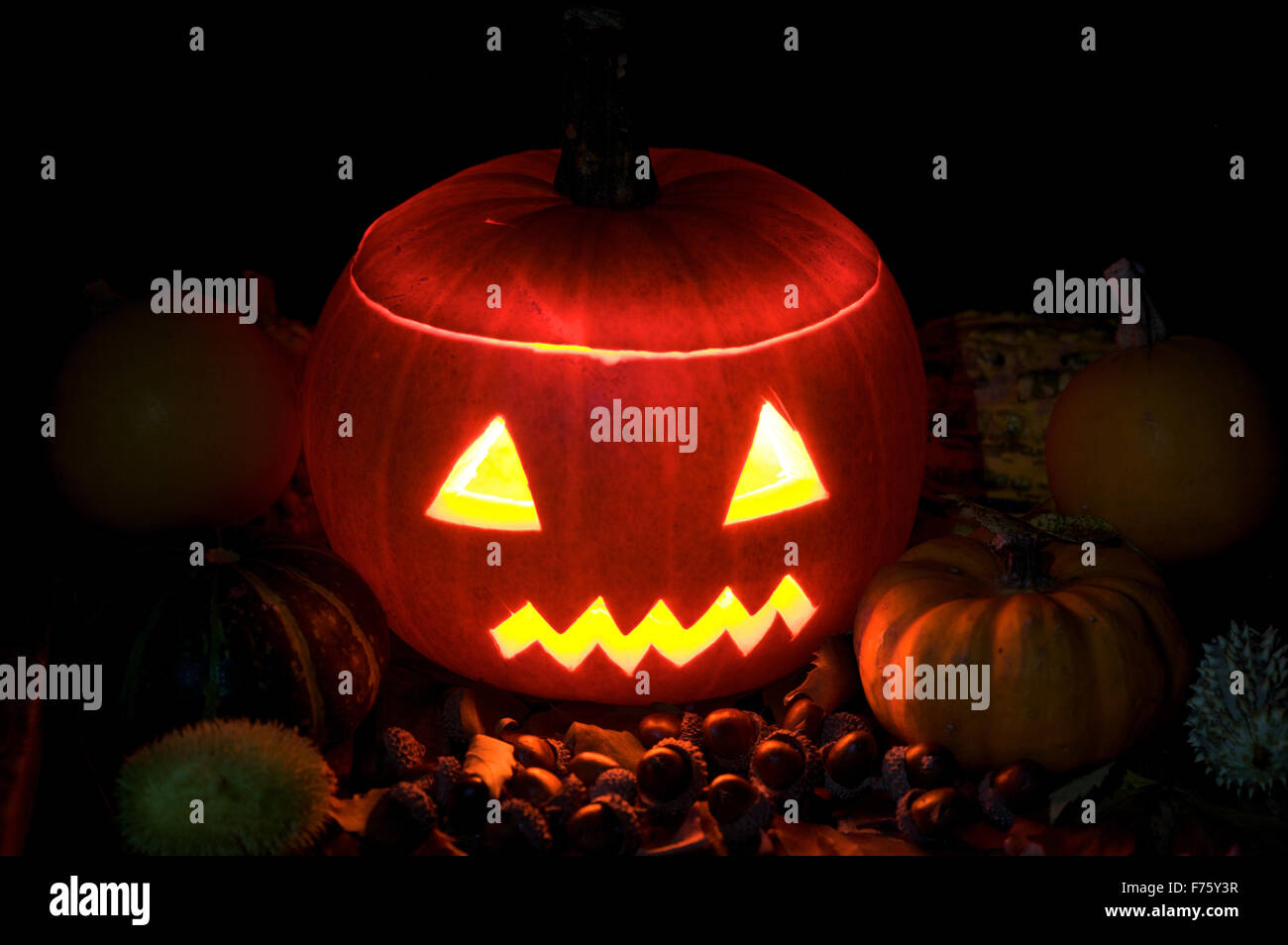 Spooky pumpkins Stock Photo