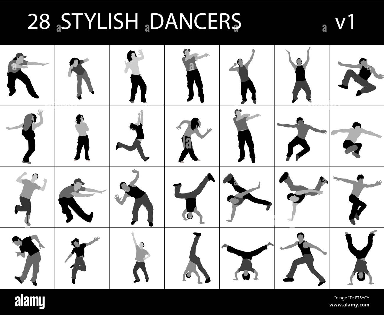stylish male dancers Stock Photo