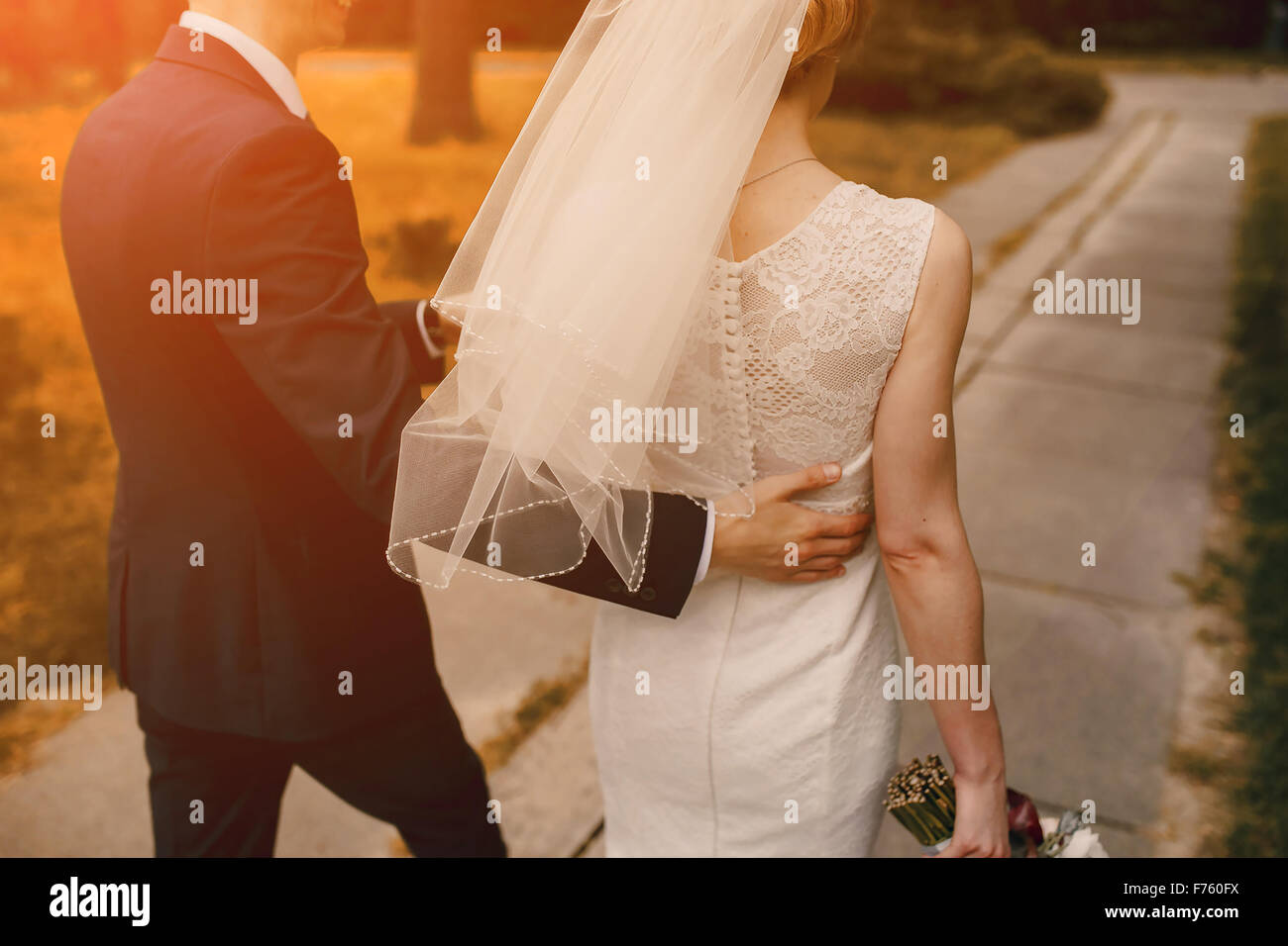 Happy young newlywed couple bride hi-res stock photography and images ...