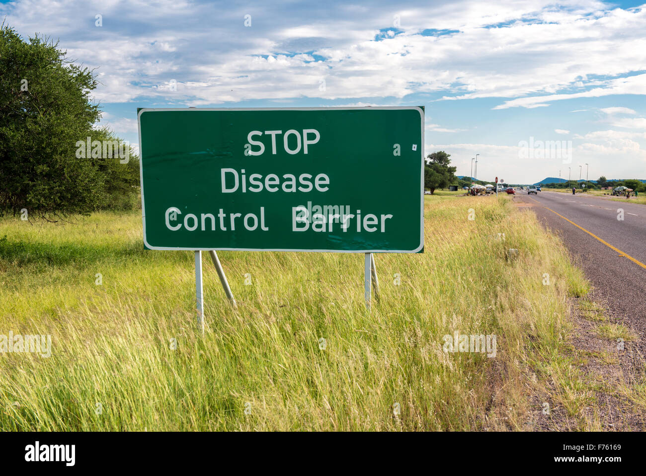 Francistown, Botswana - Hoof and mouth disease control checkpoint Stock Photo