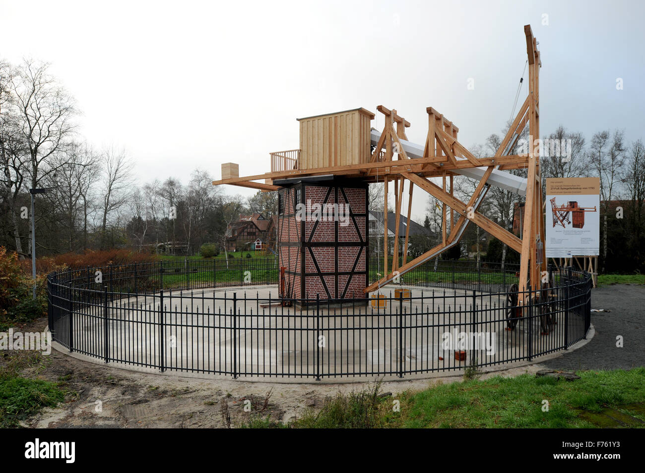 Lilienthal, Germany. 25th Nov, 2015. The Telescopium, a replica of an observatory from the 18th century, close to completion in Lilienthal, Germany, 25 November 2015. The observatory is scheduled to open on 28 November 2015. Photo: INGO WAGNER/dpa/Alamy Live News Stock Photo