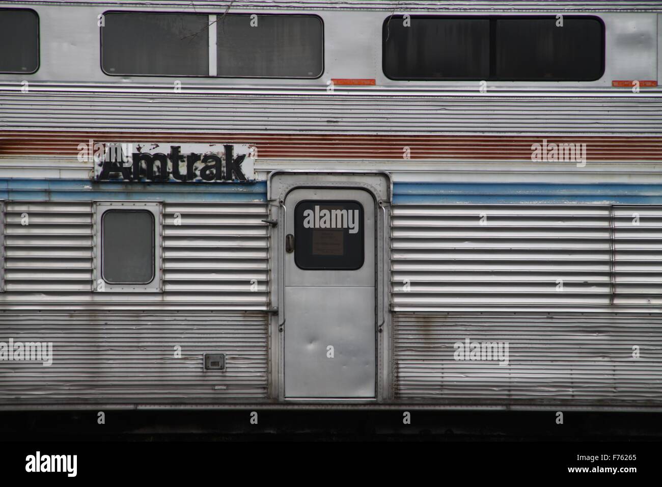 Weathered, Amtrak passenger car, retired from service Stock Photo